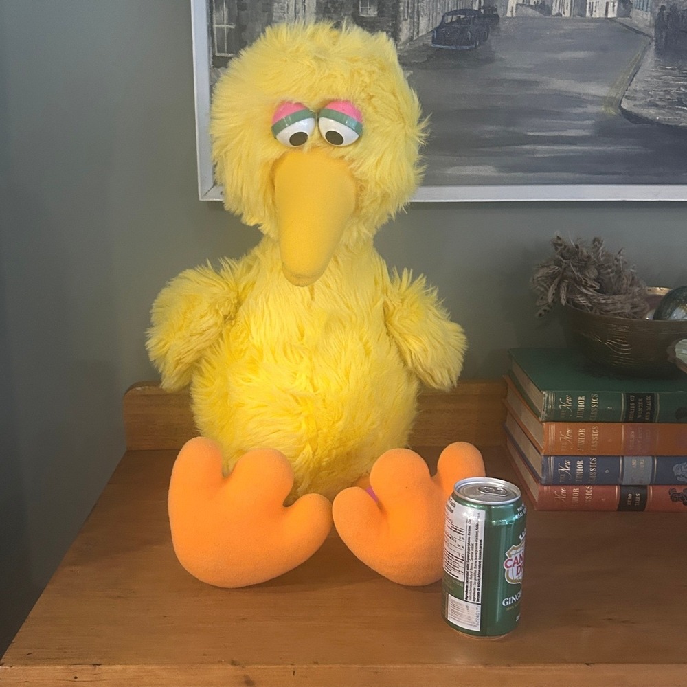 Vintage 1986 Playskool Big Bird 27" Jumbo Plush Sesame Street Korea Yellow Large